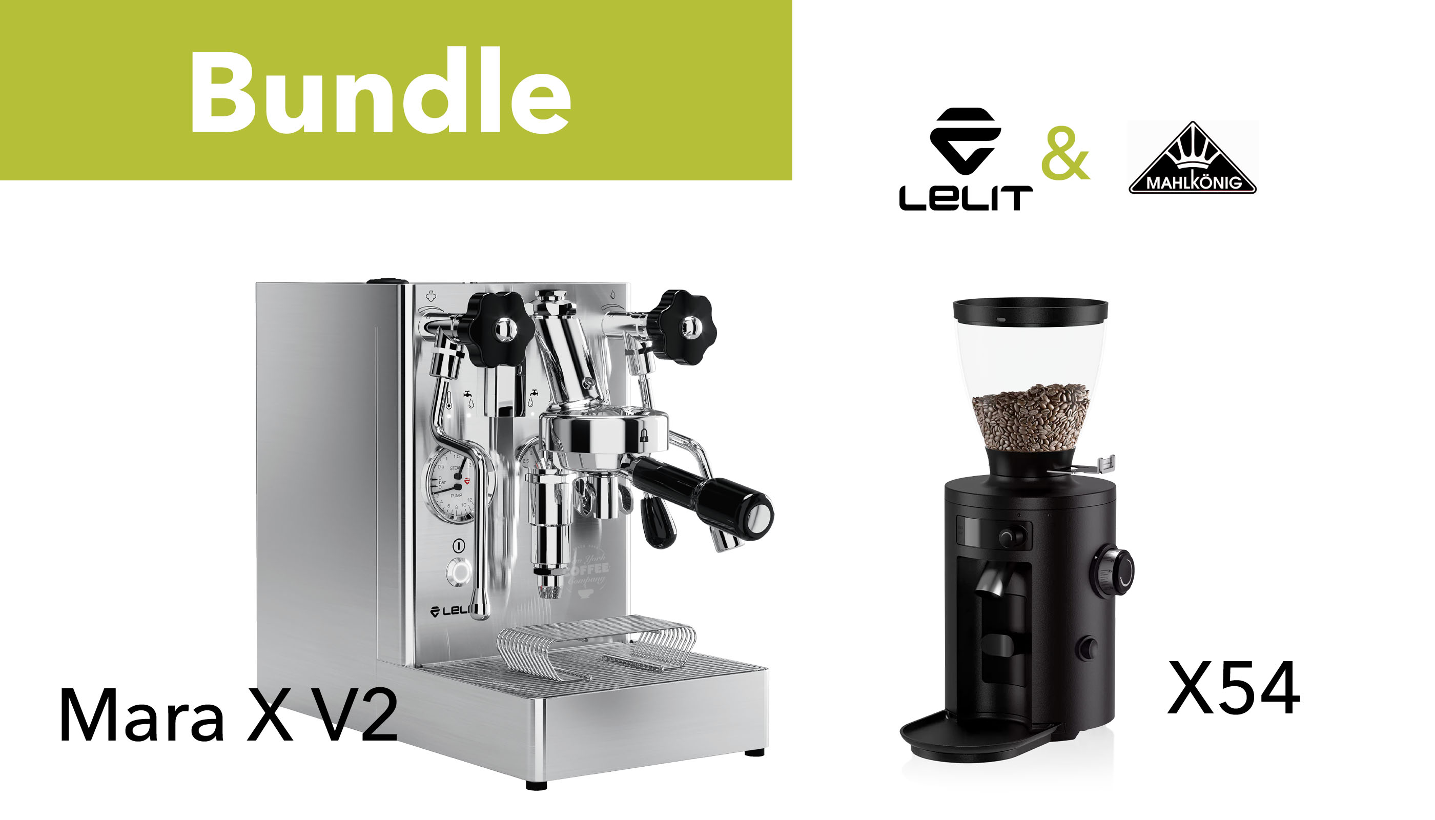 Lelit Mara PL62X V2 ja Mahlkönig X54 must pakett